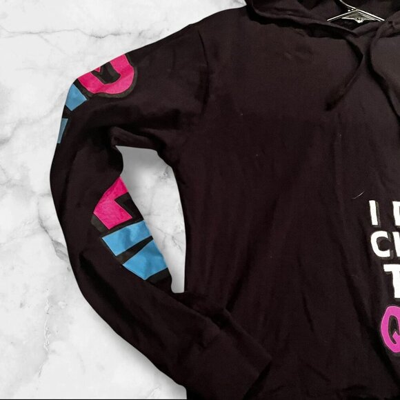 On Fire Women's Graphic Hoodie With Drawstring Hem & Colorful Lettering Print - - Picture 14 of 16